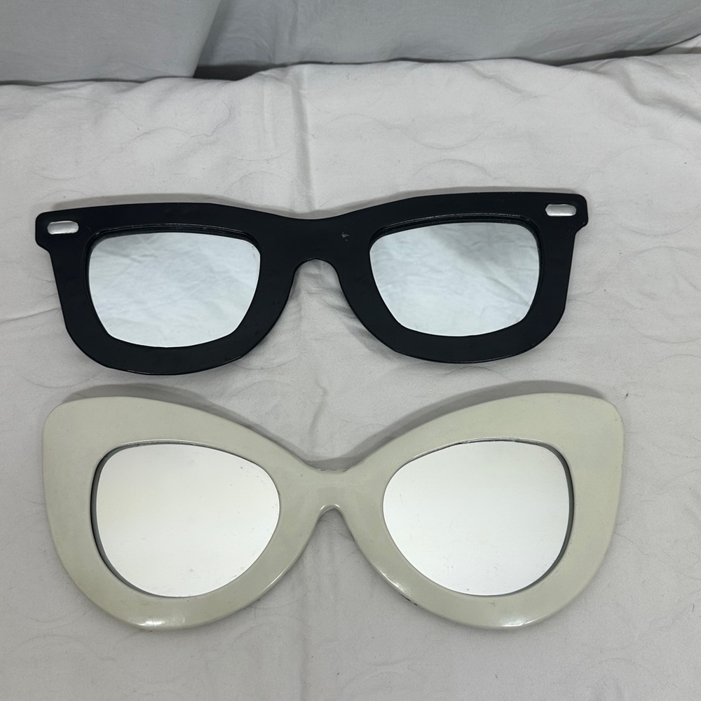 Cute Black and White Mirror Glasses Perfect Home Decor